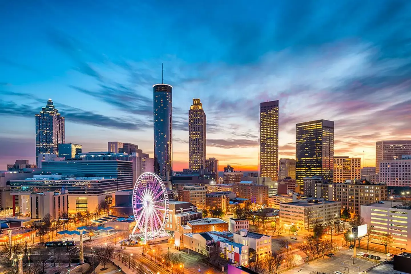 Atlanta skyline at dusk