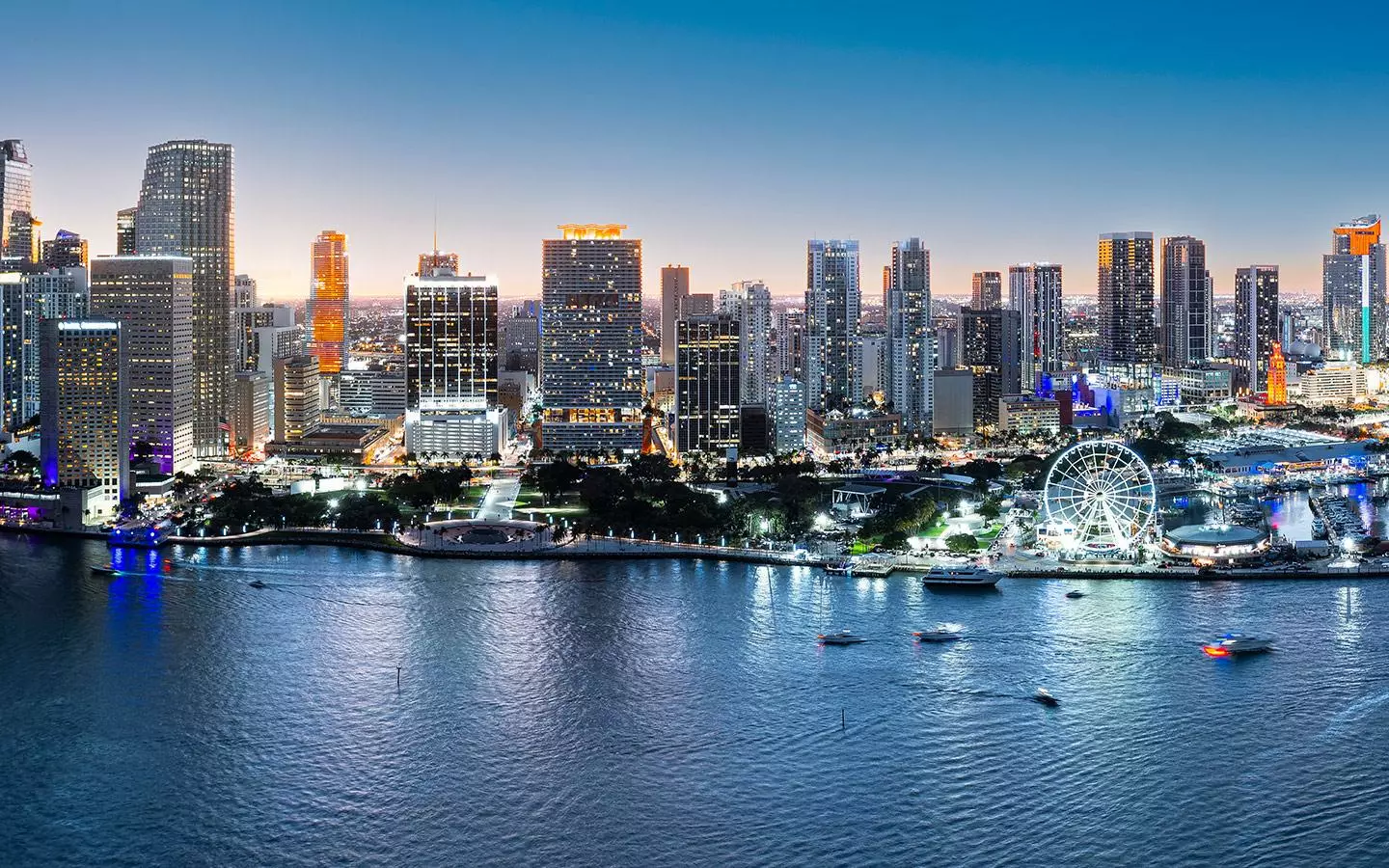 Miami skyline at dusk